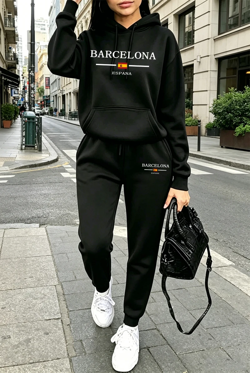 Winter Clothing - Fashion Womens Tracksuit Printing Casual Hoodie