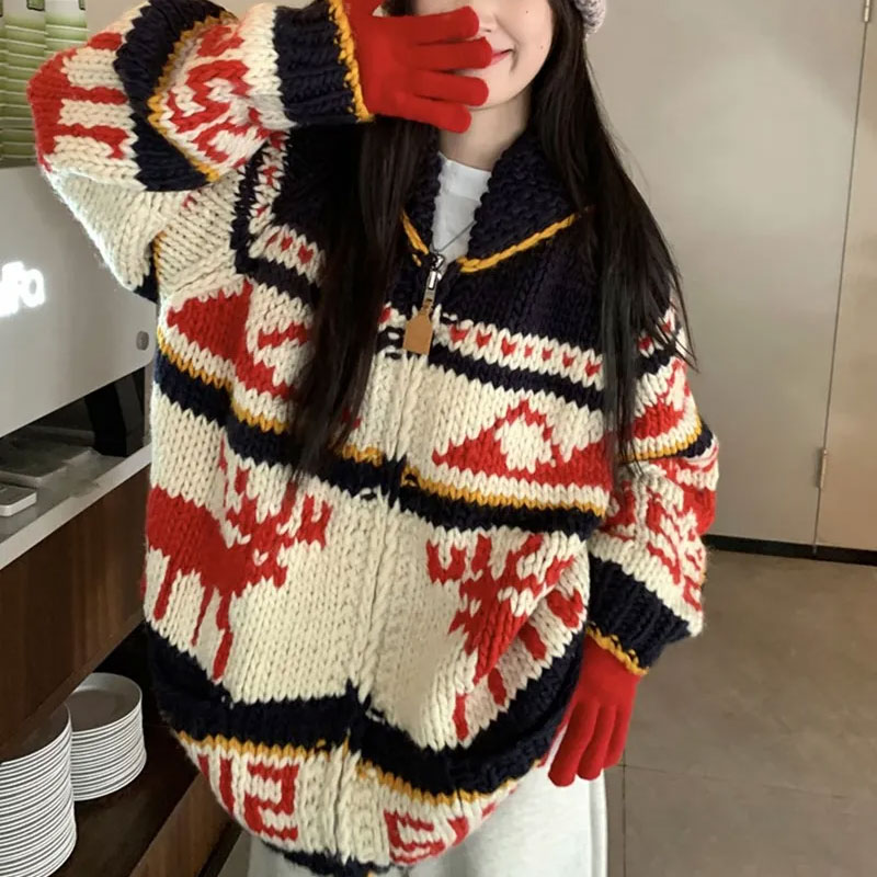 Christmas Vintage Elk Knitted  - Winter Clothing Colors ulasan dan harga