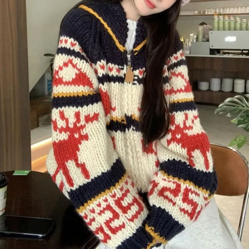 Christmas Vintage Elk Knitted  - Winter Clothing Colors ulasan dan harga