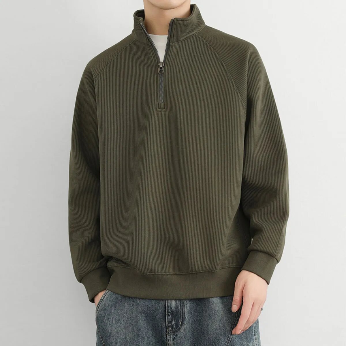 2026 New Men's Green Sweatshir - Winter Clothing Colors 2026 ulasan dan harga