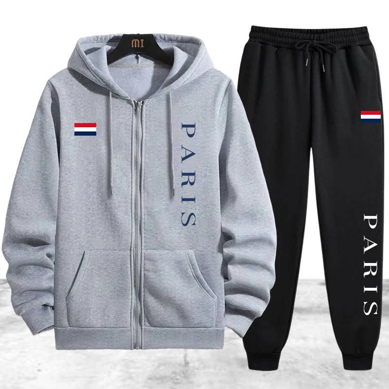 Paris Printing Men's Tracksuit - Winter Clothing Stores ulasan dan harga
