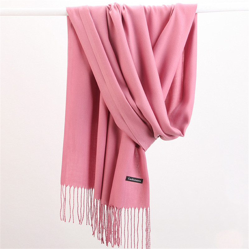 Fashion Solid Color 2023 Women - Cashmere Scarf Wrap ulasan dan harga