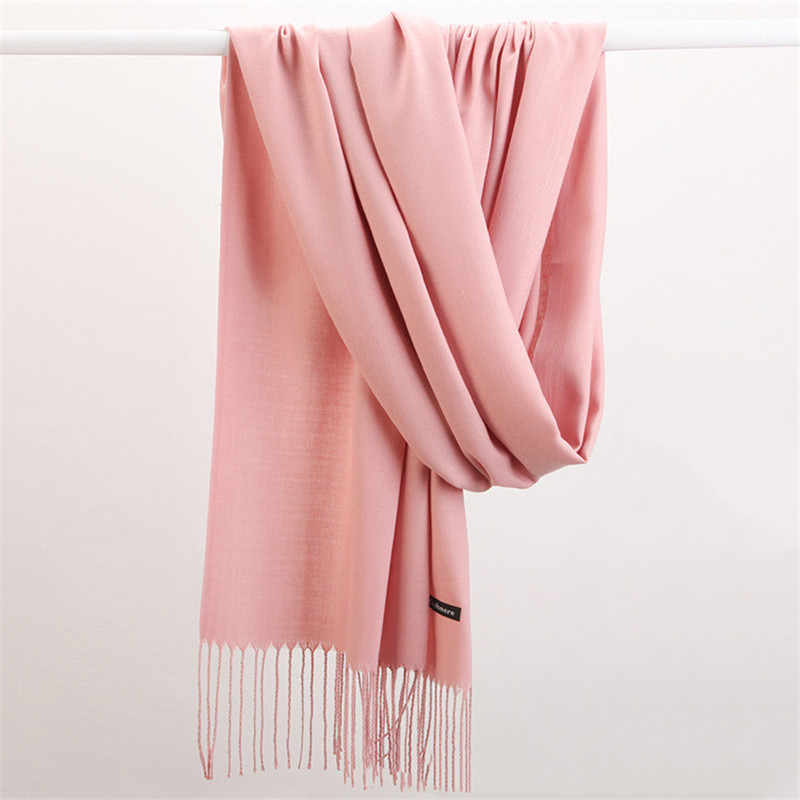 Fashion Solid Color 2023 Women - Cashmere Scarf Wrap ulasan dan harga