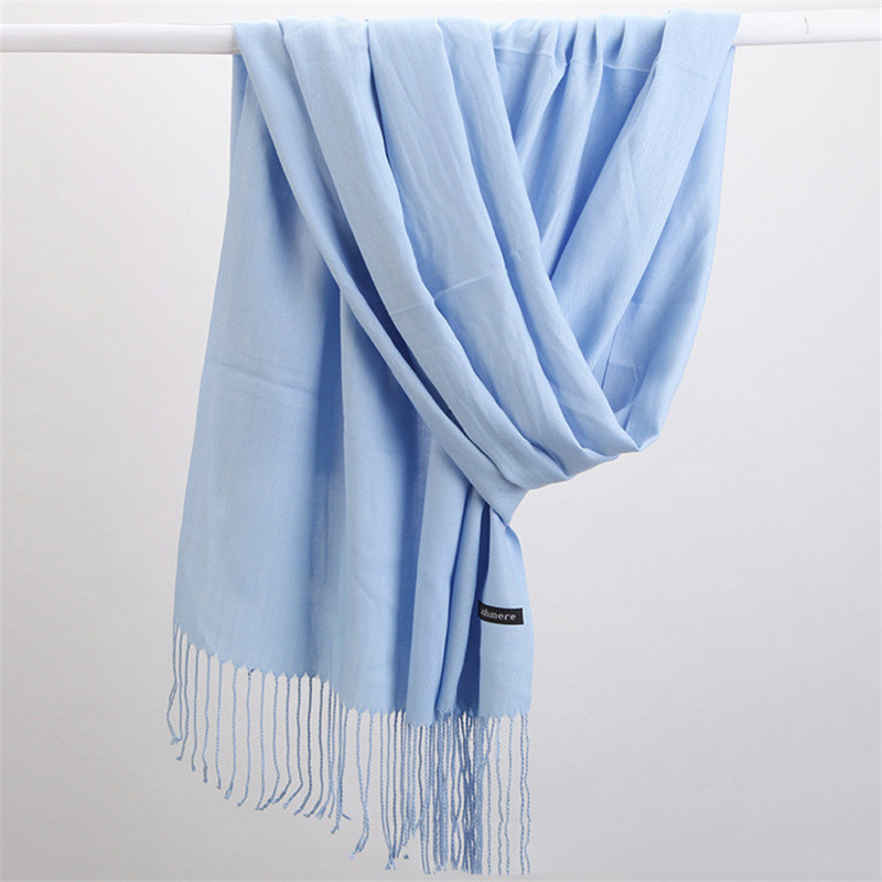 Fashion Solid Color 2023 Women - Cashmere Scarf Wrap ulasan dan harga