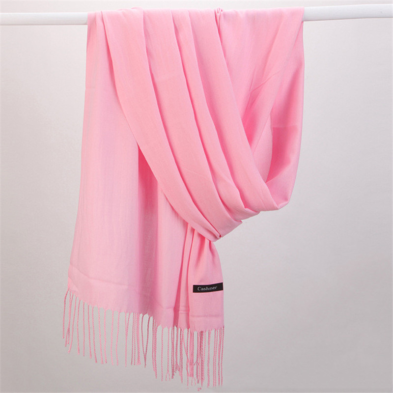 Fashion Solid Color 2023 Women - Cashmere Scarf Wrap ulasan dan harga