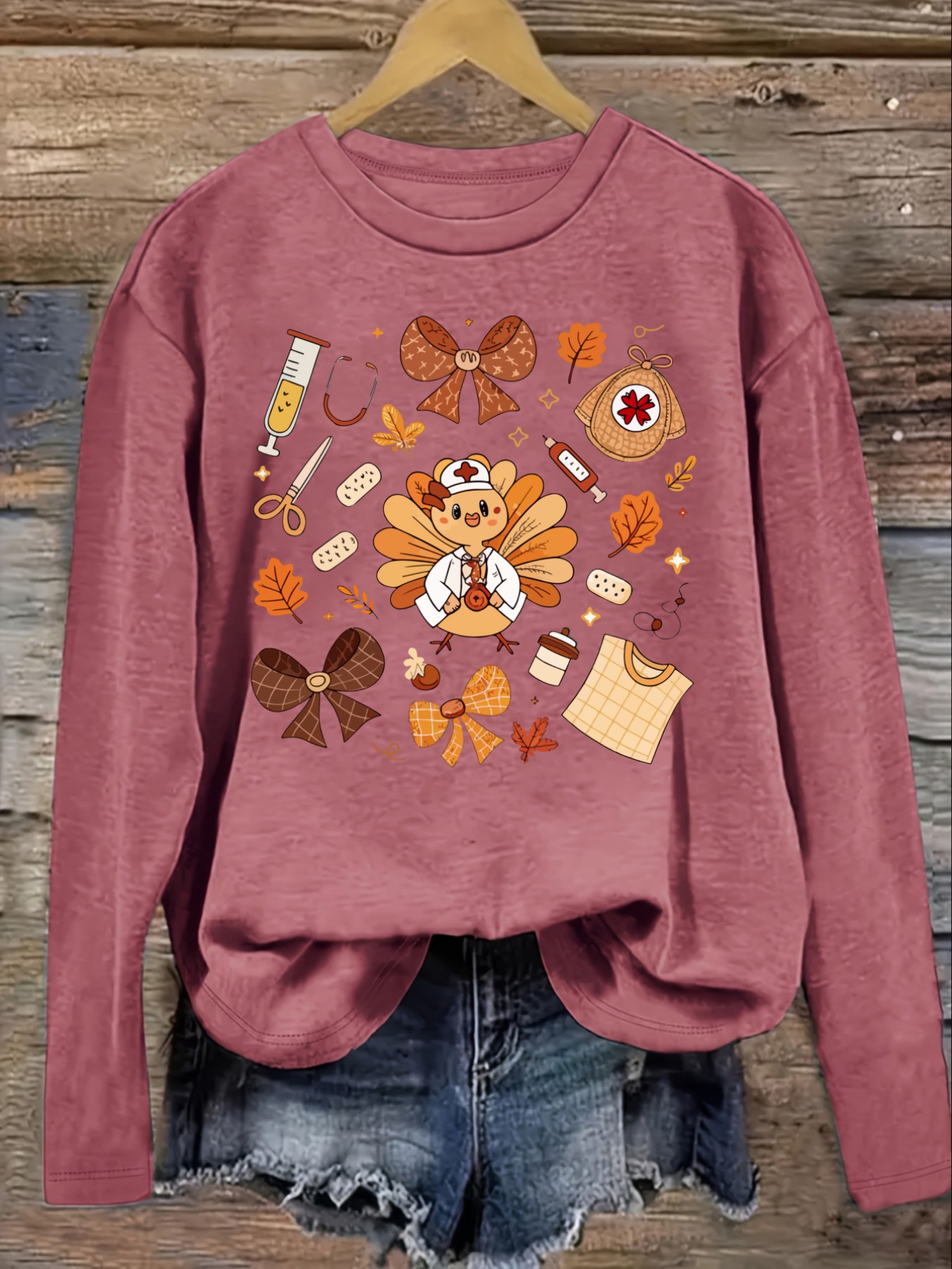 Women's Casual Long Sleeve Cre - Winter Clothing ulasan dan harga