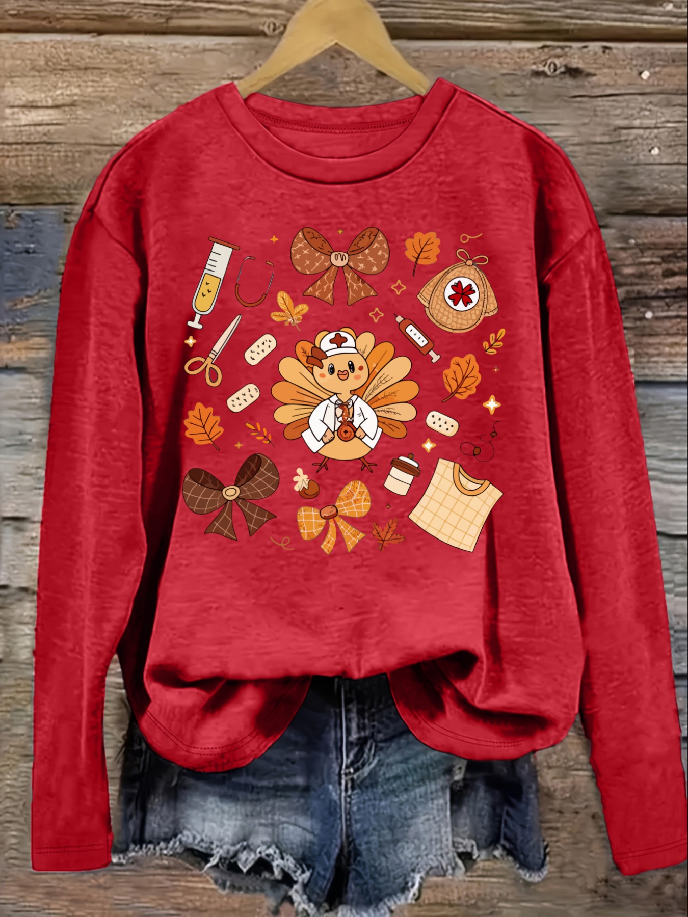 Women's Casual Long Sleeve Cre - Winter Clothing ulasan dan harga