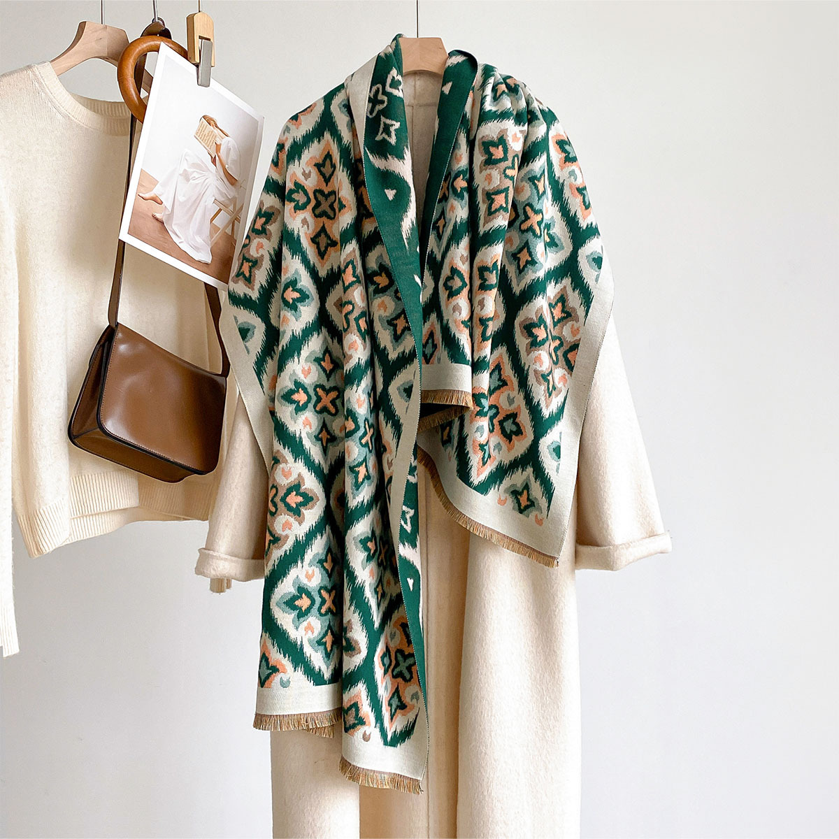 Women Reversible Imitation Cas - Cashmere Scarf Wrap ulasan dan harga