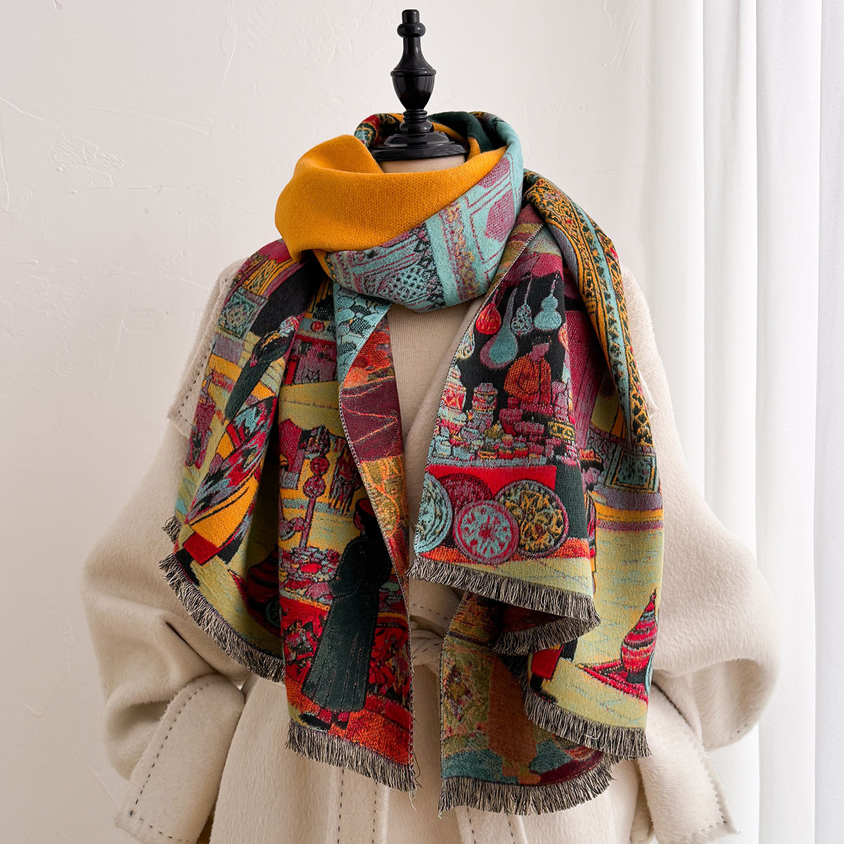 Women Imitation Cashmere Scarf - Cashmere Scarf Wrap ulasan dan harga