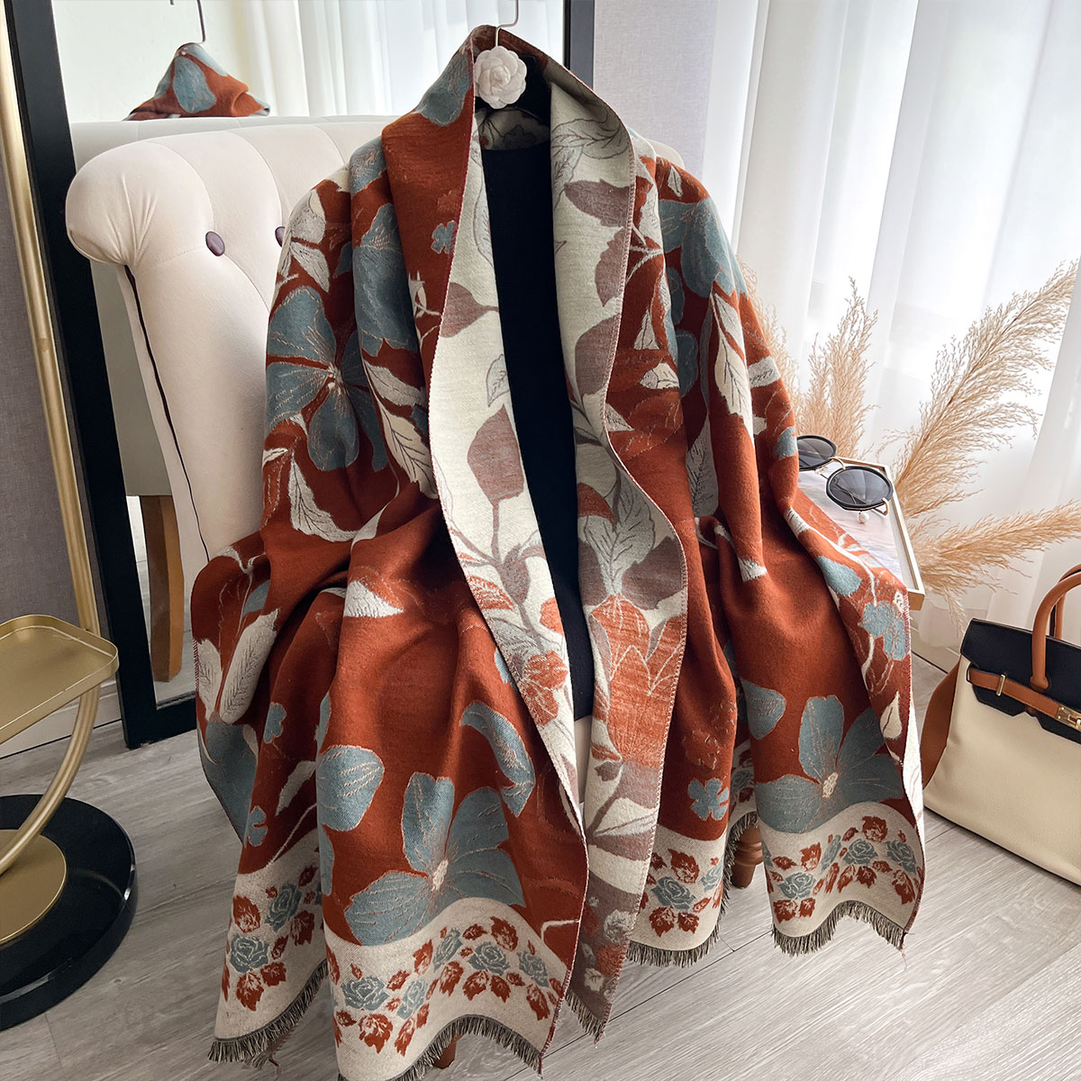 Women Thicken Luxury Winter Pa - Cashmere Scarf Wrap ulasan dan harga