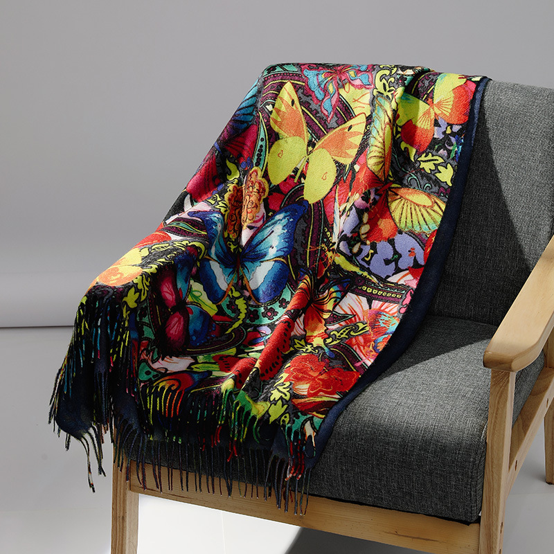 Luxury Brand Oil Painting Cash - Cashmere Scarf Wrap ulasan dan harga