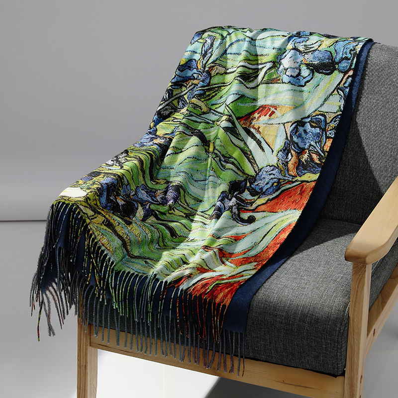 Luxury Brand Oil Painting Cash - Cashmere Scarf Wrap ulasan dan harga