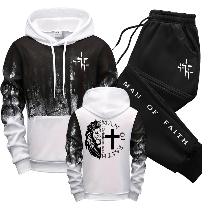 Man of Faith Pattern Men's Set - Winter Clothing Stores ulasan dan harga