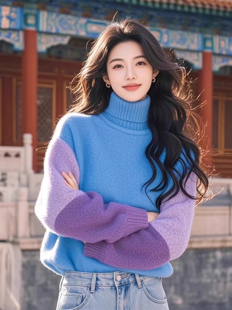 Stylish Contrasting Colors Spl - Winter Clothing Colors ulasan dan harga