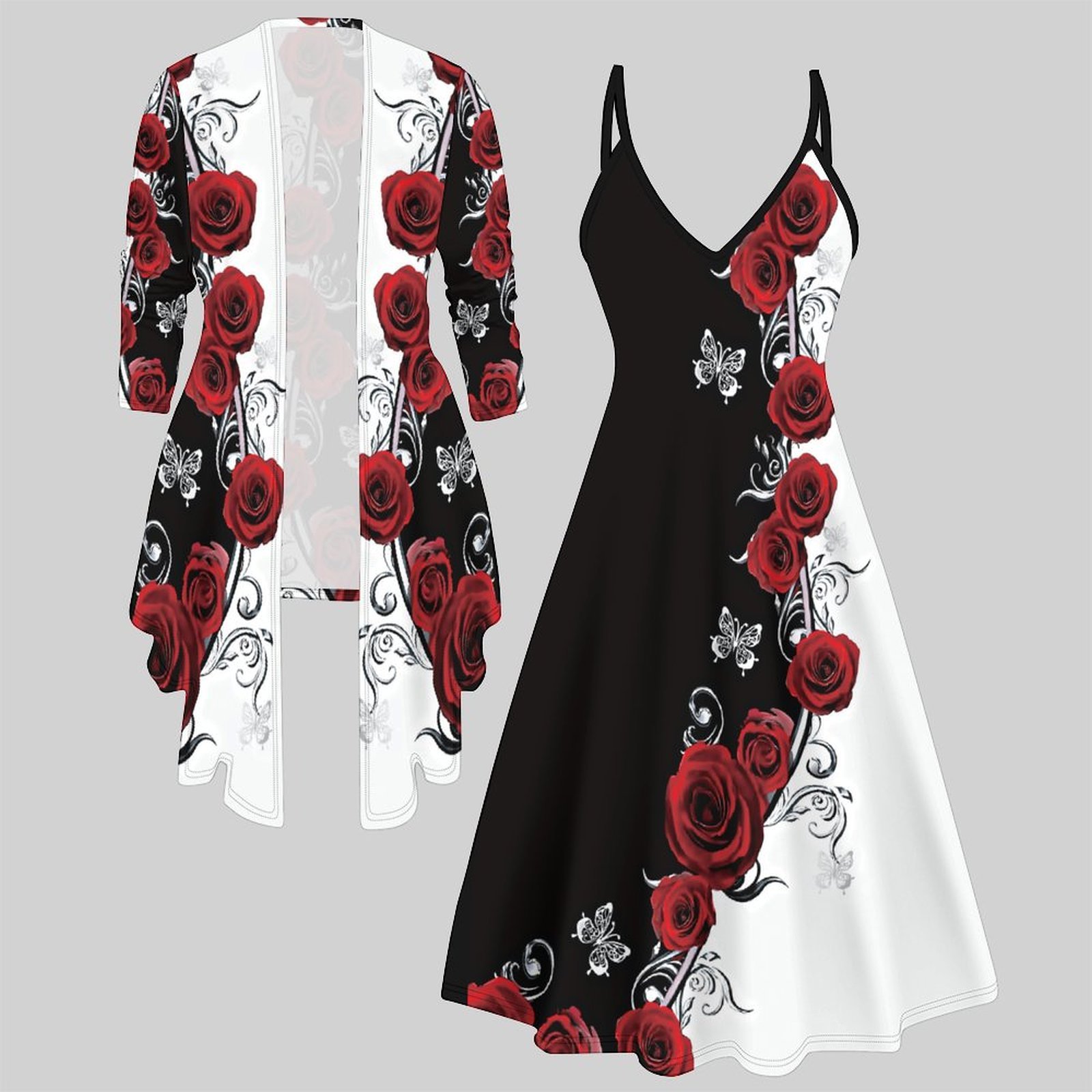 Print Two Piece Set Women Midi - Winter Clothing For Sale ulasan dan harga