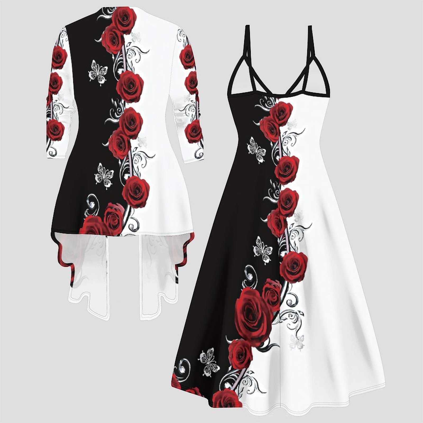 Print Two Piece Set Women Midi - Winter Clothing For Sale ulasan dan harga